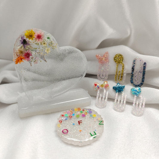 Bloom Heart Resin Keepsake Set Large