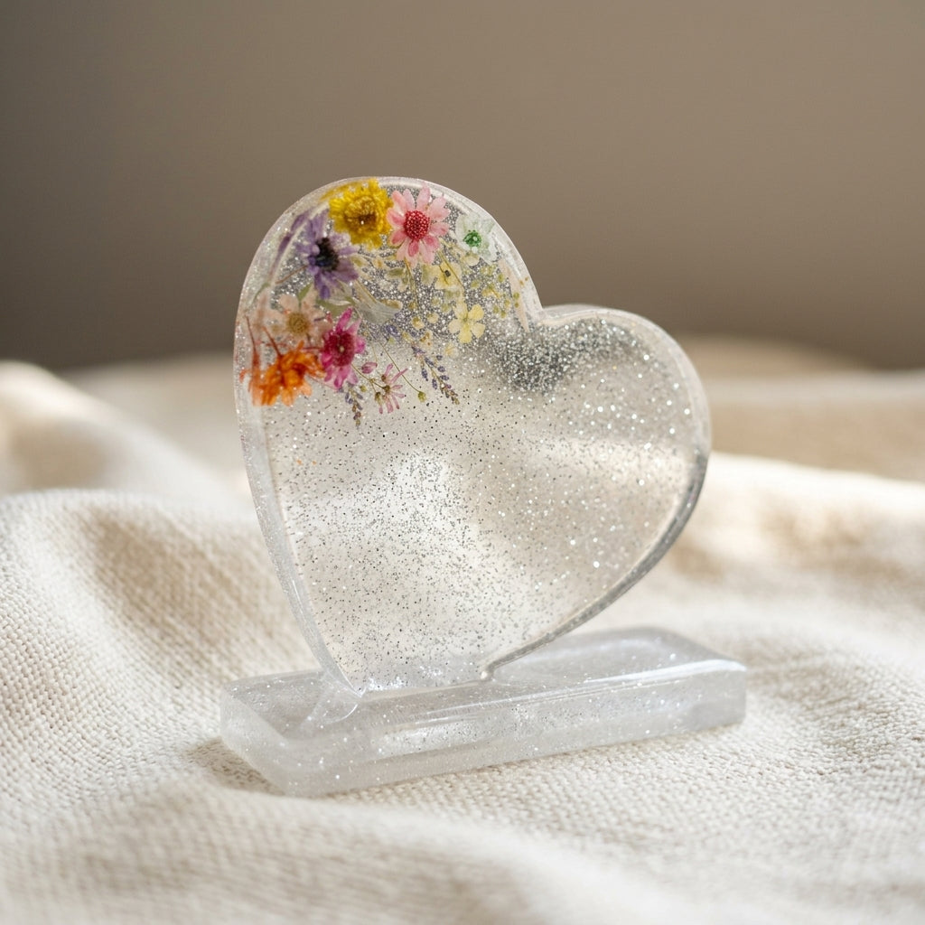 Bloom Resin Heart  Keepsake Set Large