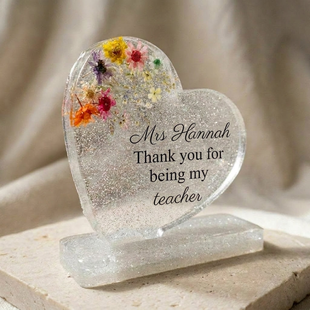 Bloom Resin Heart  Keepsake Set Large