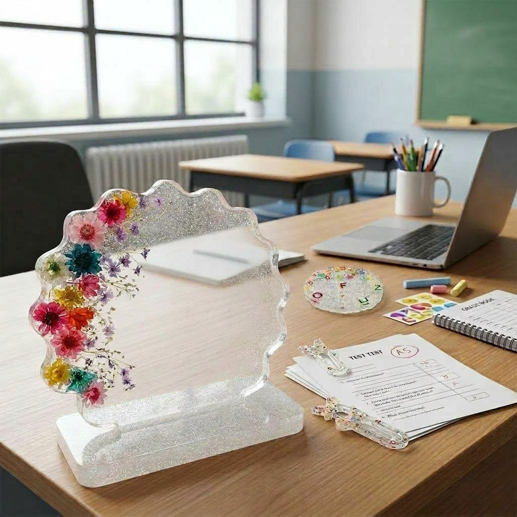 Floral Sparkle Resin Keepsake Set