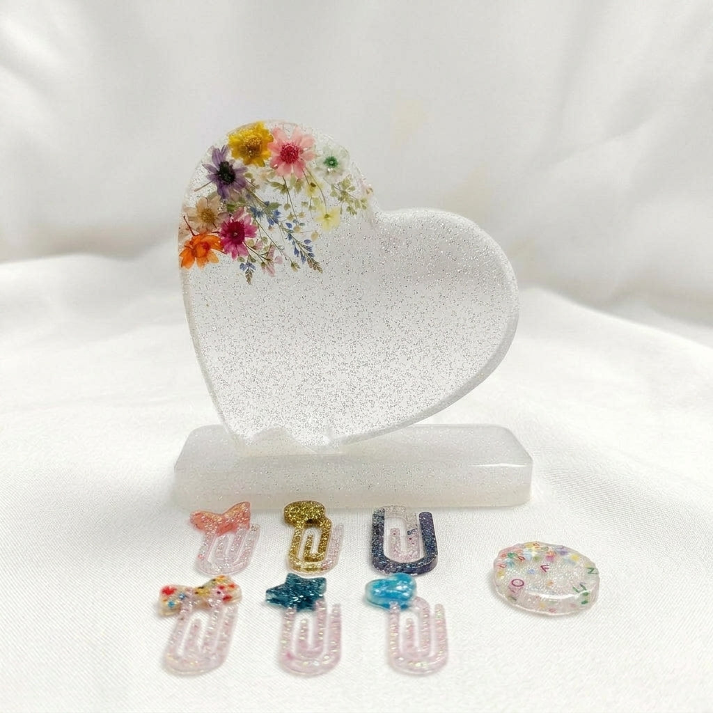 Bloom Heart Resin Keepsake Set Large
