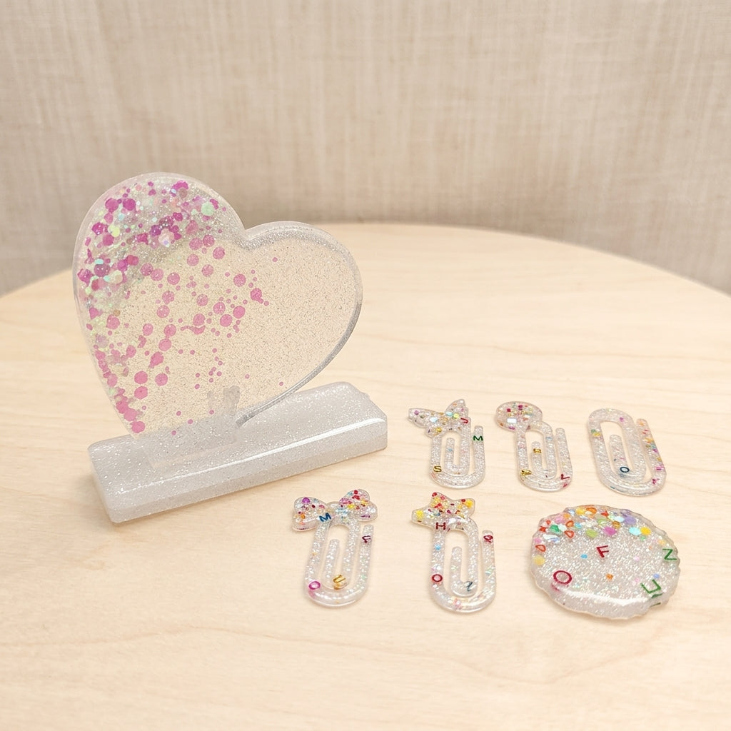 Personalized Resin Heart Keepsake Set Large