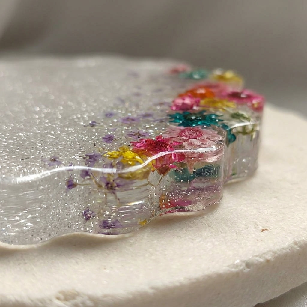 Floral Sparkle Resin Keepsake Set