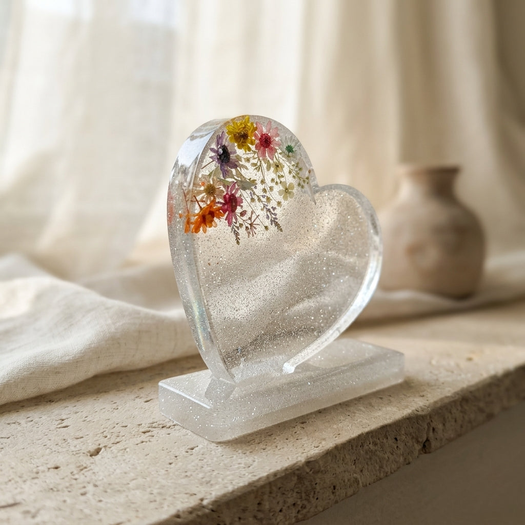 Bloom Heart Resin Keepsake Set Large