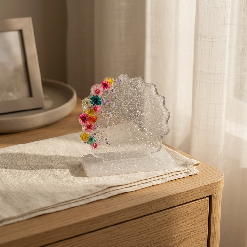 Floral Sparkle Resin Keepsake Set
