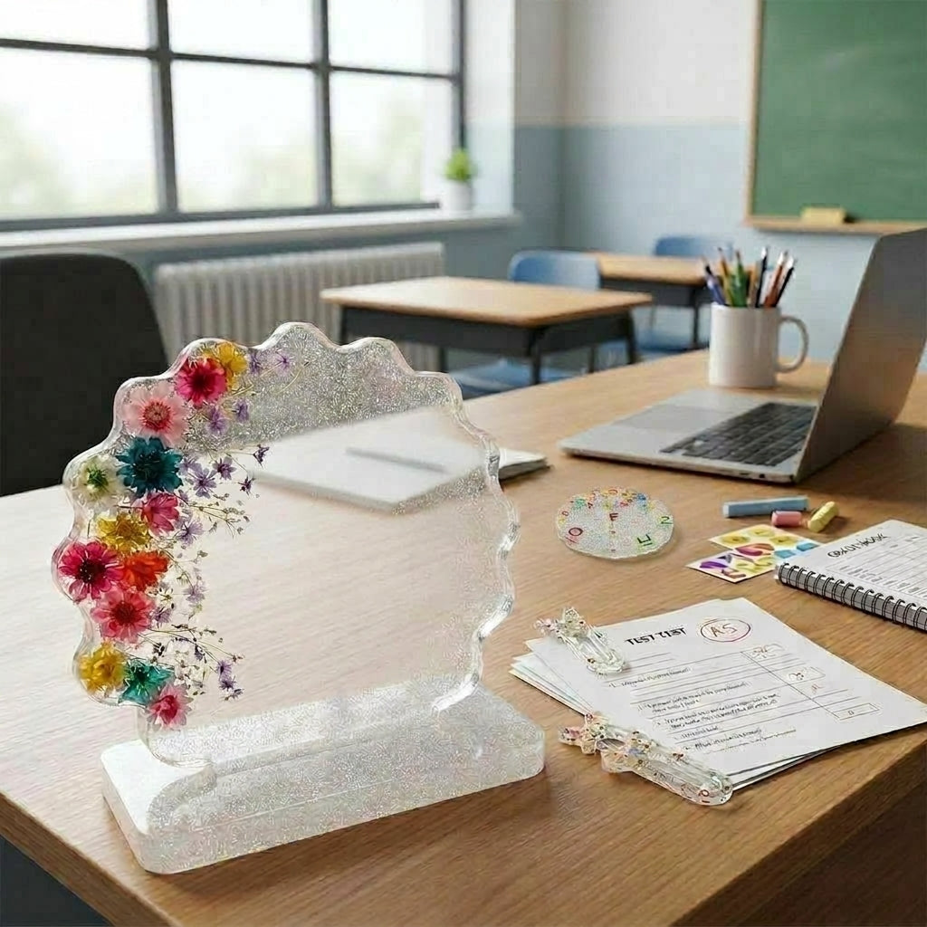 Floral Sparkle Resin Keepsake Set